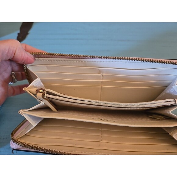 Kate Spade Pink Wallet Zipper, Women Leather Holds Cash Coins Credit Cards 7×3 - Picture 12 of 15